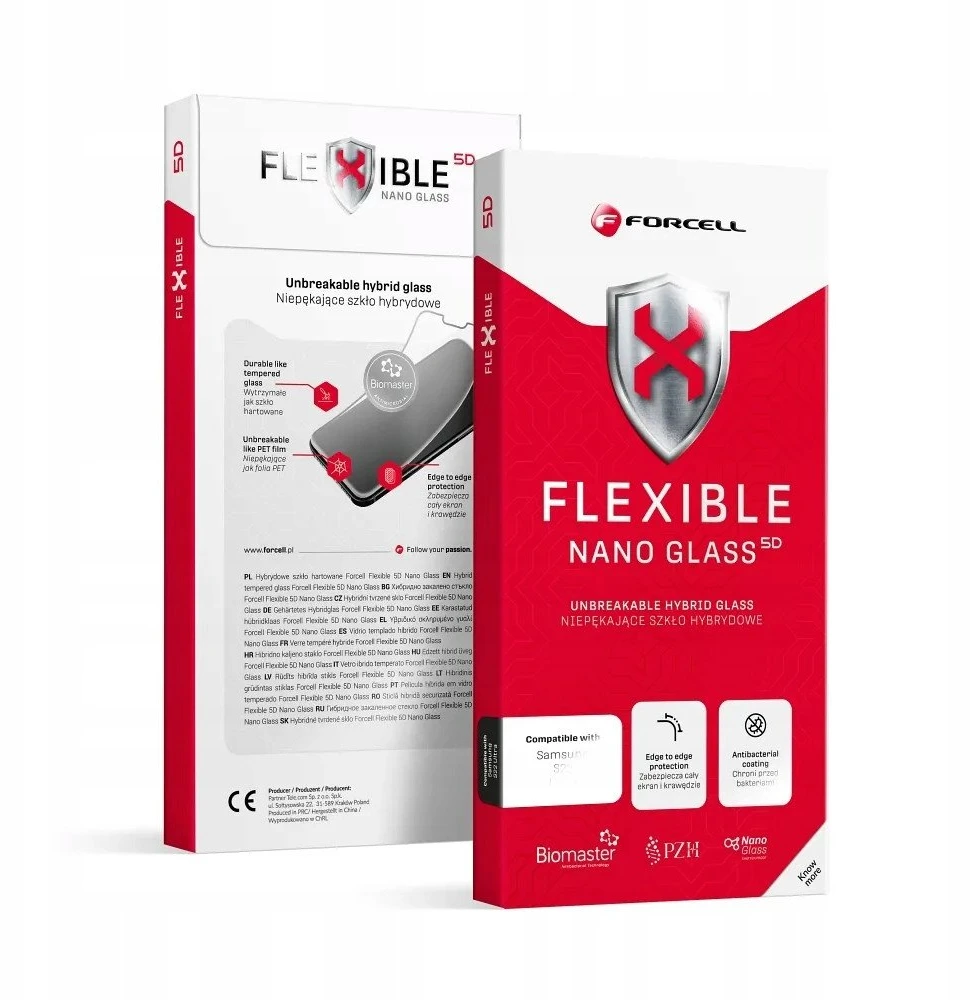Hibridinis stiklas iPhone 16 PRO Forcell Flexible 5D juodas