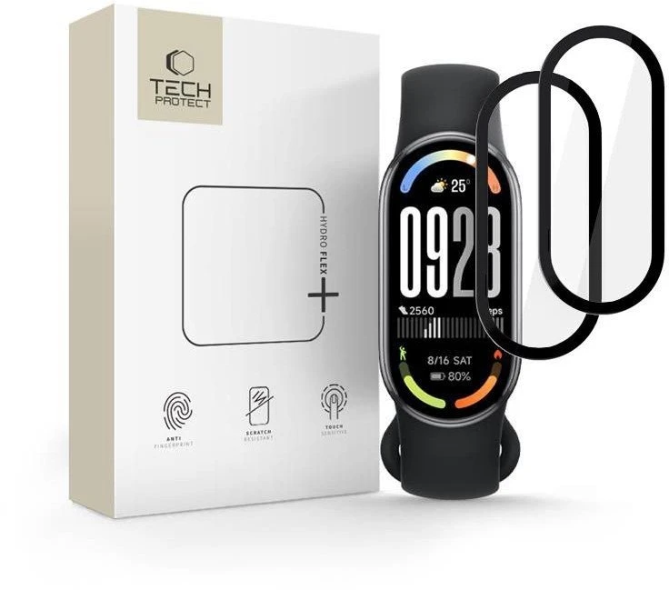 Tech-Protect Glass Flex+ 2-pack hybrid glass skirtas Xiaomi Smart Band 10 / 10 NFC – juodos spalvos
