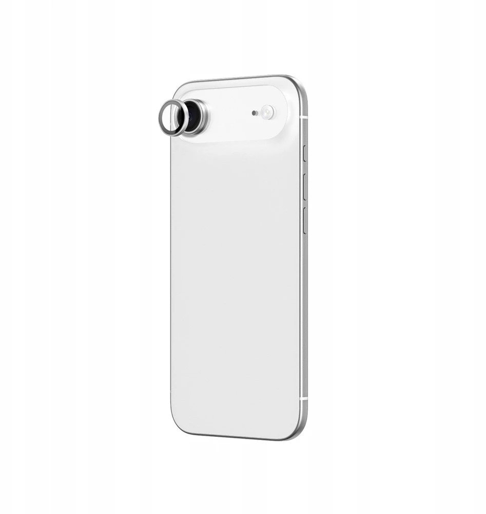 „AmazingThing“ stiklinis dėklas „Apple iPhone 17 Air“ su sidabriniu aliuminio rėmeliu