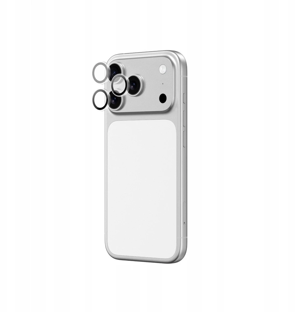 AmazingThing Sapphire Camera Glass skirtas Apple iPhone 17 Pro / Pro Max – su juodos spalvos Frame