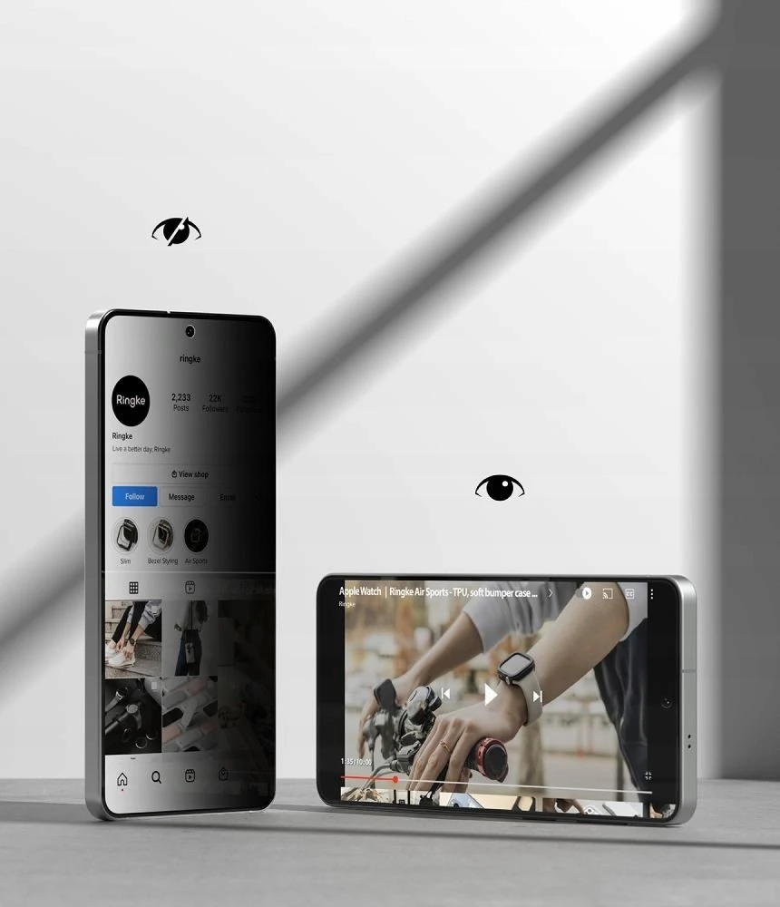 Apsauginis stiklas su privatumo filtru Ringke Easy Slide 2 vnt. Samsung Galaxy S26+ Plus