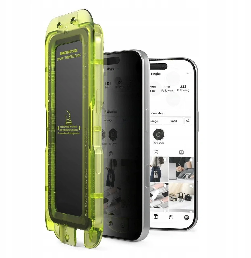 „Ringke Easy Slide“ dviejų apsauginių stiklų pakuotė „Apple iPhone 17 Pro Max“
