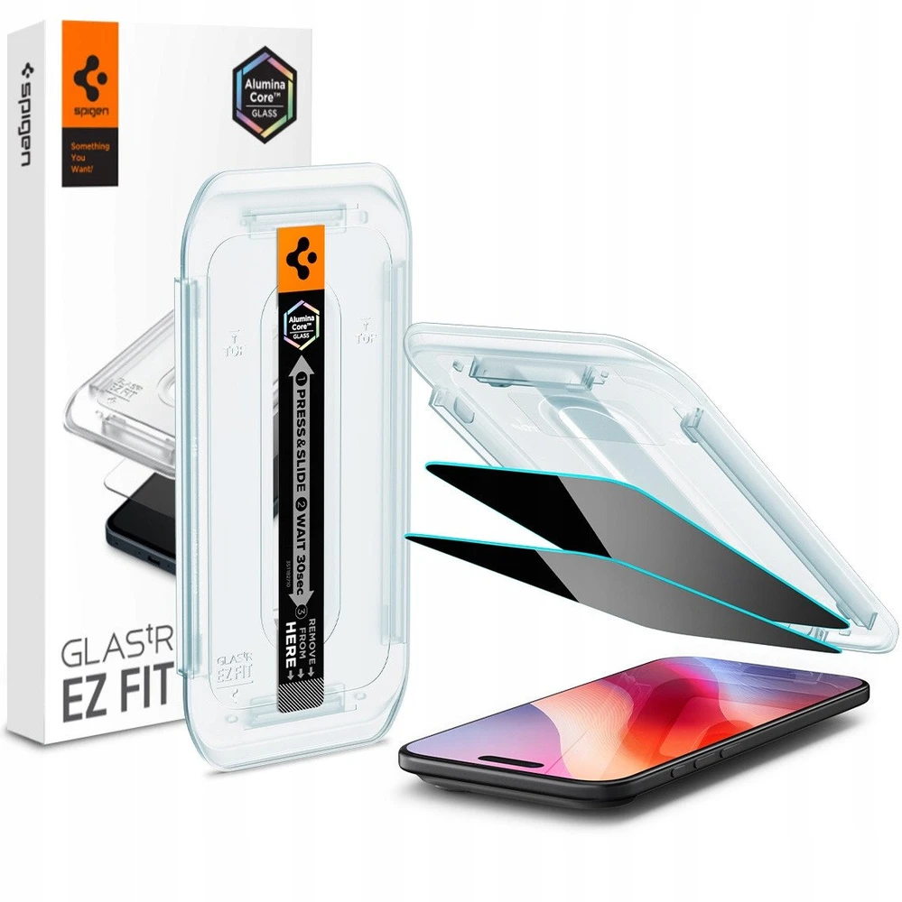 Ekrano apsauginis stiklas Spigen Glass tR EZ Fit (Privacy) 2 Pack, transparency - iPhone Air