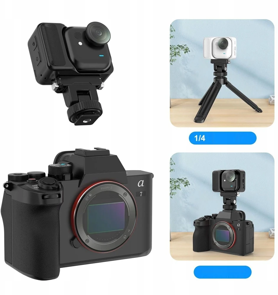 „Puluz“ greito atleidimo magnetinis laikiklis 1/4 colio sriegiui ir ISO tvirtinimo padui, skirtas „Insta360 Go Ultra“ / „Puluz“ / „Pu1073b“