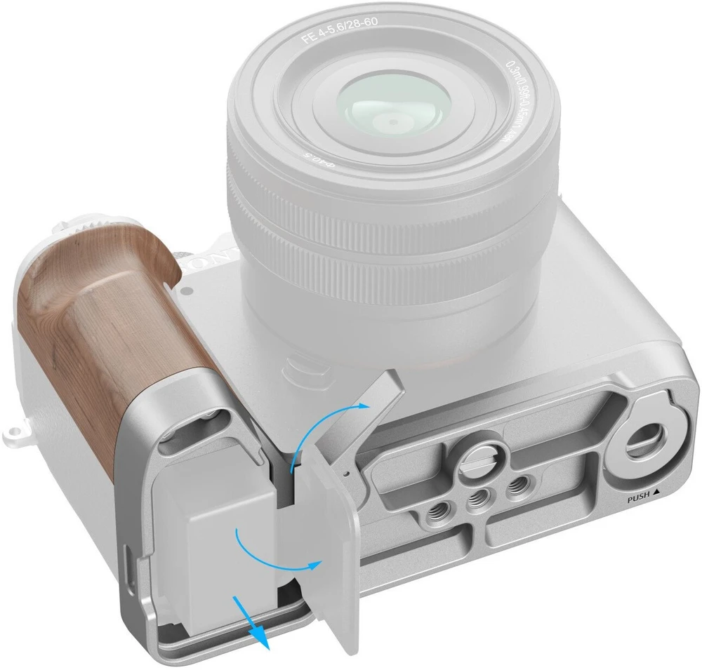 SmallRig 4796 L formos tvirtinimo plokštė su medine rankena Sony Alpha 7C II / Alpha 7CR (4796B)