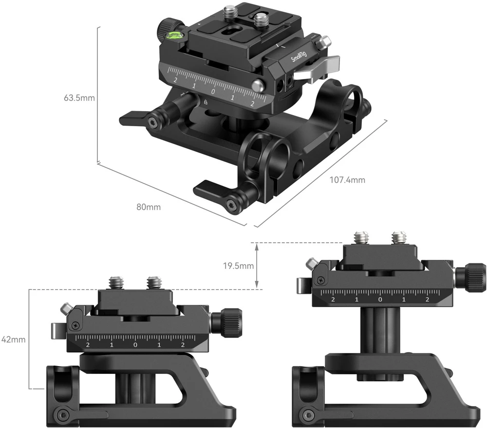 Szybkozłączka SmallRig Height adjustable Mount Plate Kit Universal ARCA & Manfrotto compatible (4233)