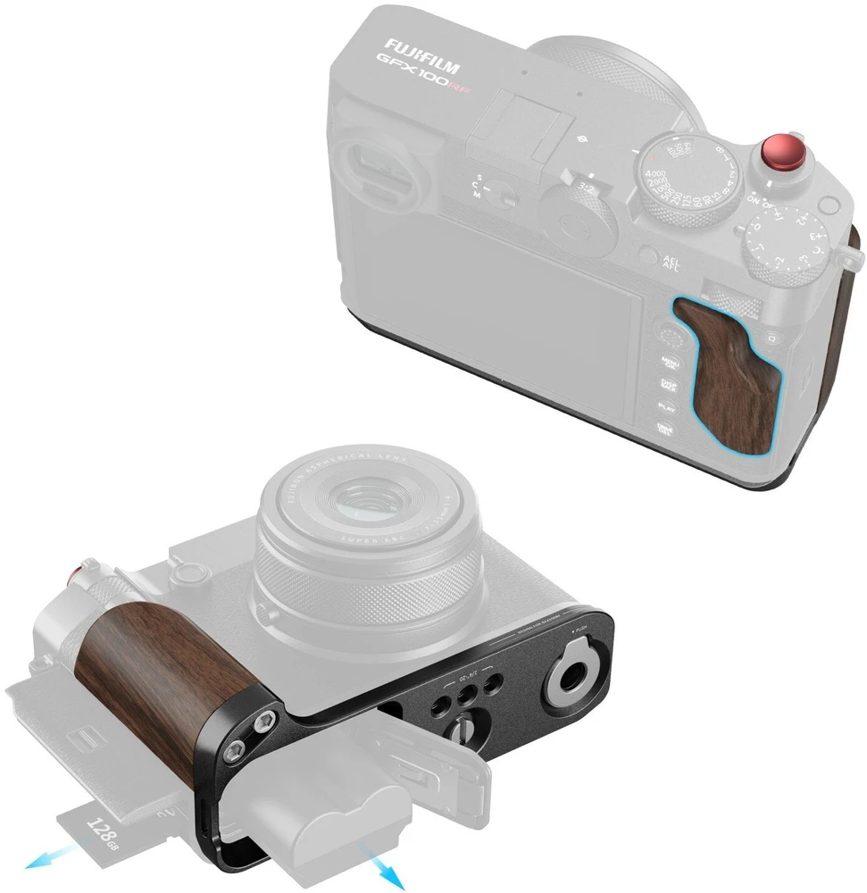 SmallRig L formos tvirtinimo plokštė su medine rankena FUJIFILM GFX100RF, juoda (5266)