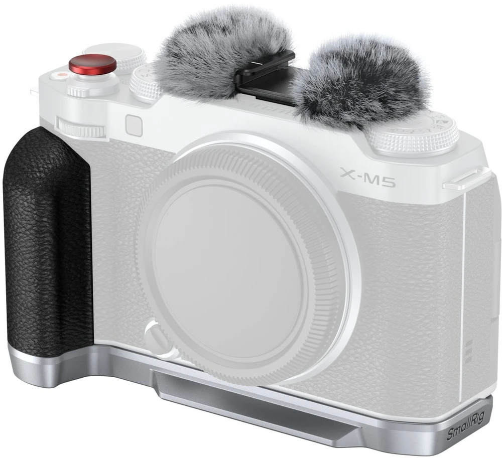 SmallRig L formos tvirtinimo plokštė su silikonine rankena FUJIFILM X-M5 Sidabrinis (4875) greitojo prijungimo elementas