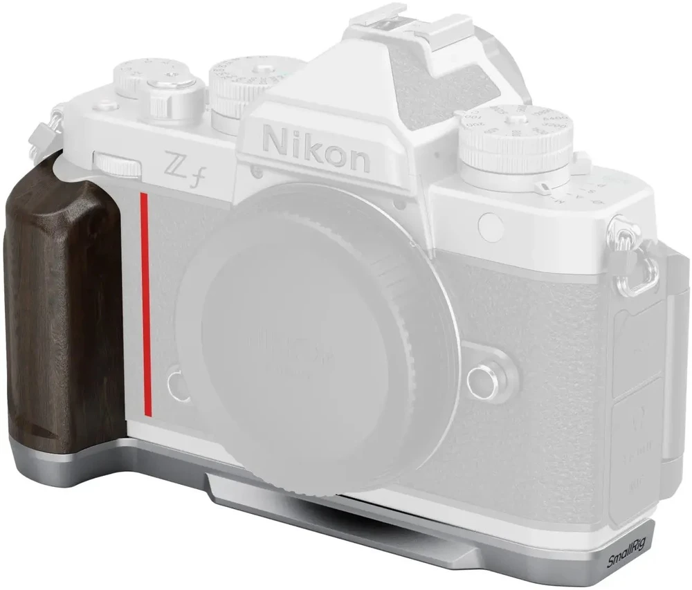 SmallRig L formos tvirtinimo plokštė su medine rankena Nikon Z f, sidabrinė (5707)