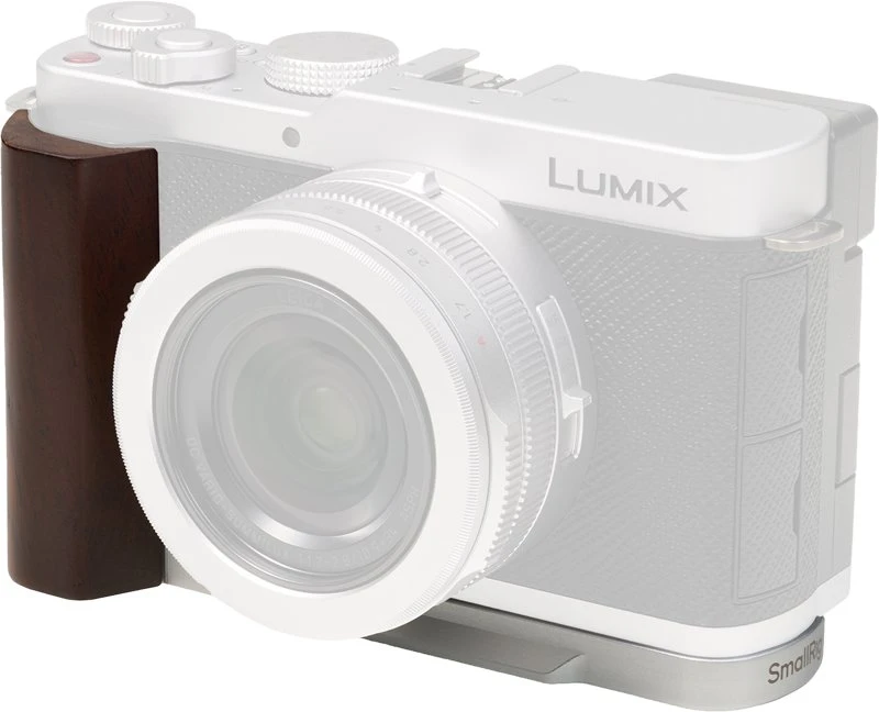 Szybkozłączka SmallRig L-Shaped Mount Plate with Wooden Handle for Panasonic LUMIX L10 Sidabrinis (5943)