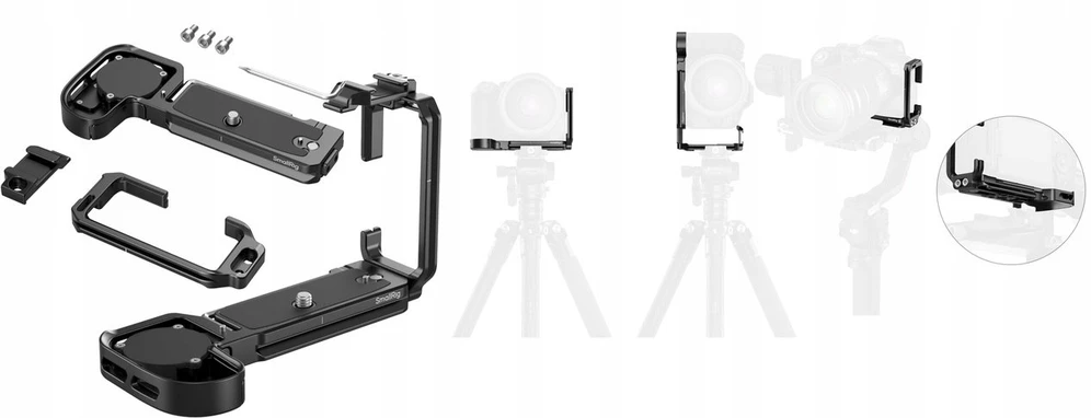 „SmallRig 5962“ L formos tvirtinimo plokštelė su „AirTag“ lizdu, skirta „Canon EOS R6 Mk III / R6 Mk II / R5 Mk II“