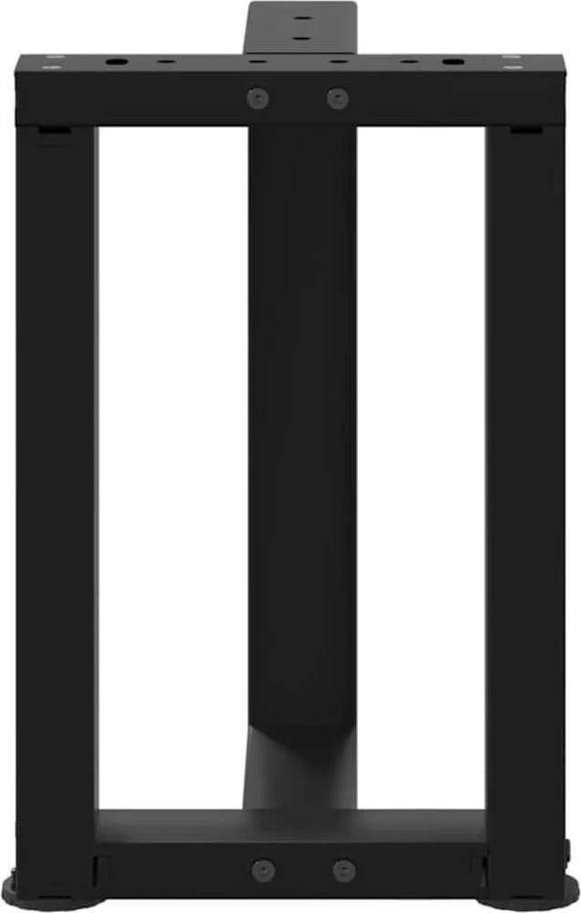 Kavos staliuko kojelės, T formos, 2 vnt., juodos, 28x25x(42-43) cm, plienas