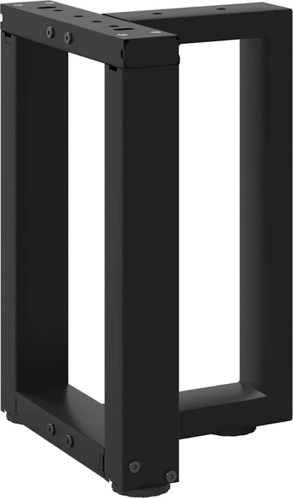 Kavos staliuko kojelės, T formos, 2 vnt., juodos, 28x25x(42-43) cm, plienas