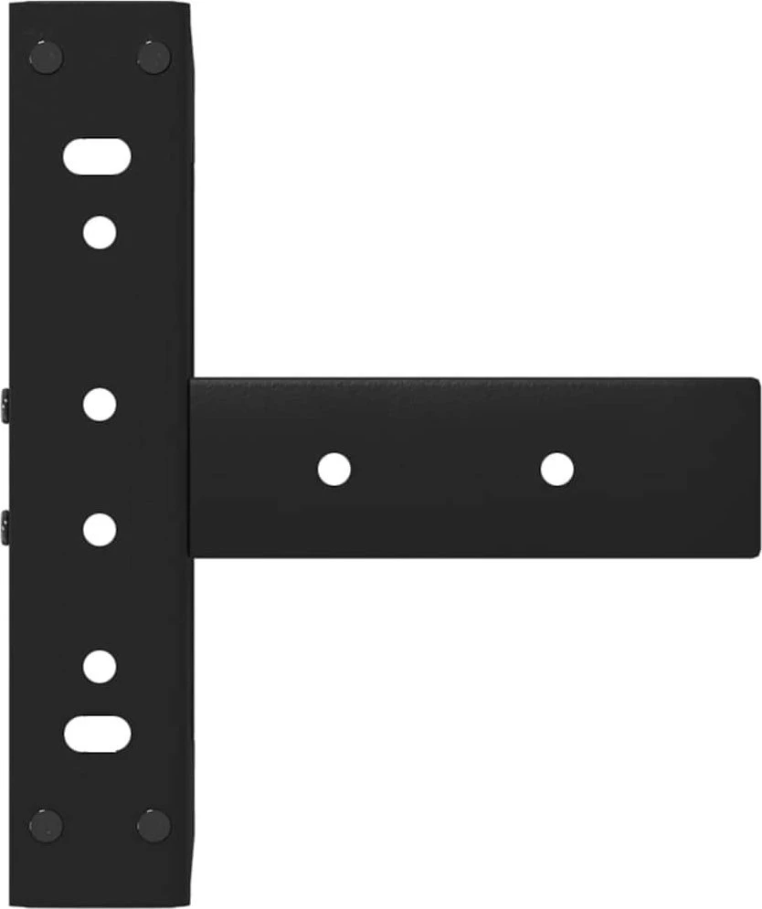 Kavos staliuko kojelės, T formos, 2 vnt., juodos, 28x25x(42-43) cm, plienas