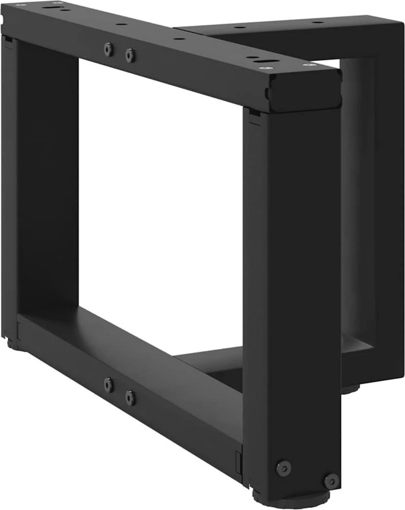 Kavos staliuko kojelės, 2 vnt., juodos, 40x25x(30-31) cm, plienas, T formos
