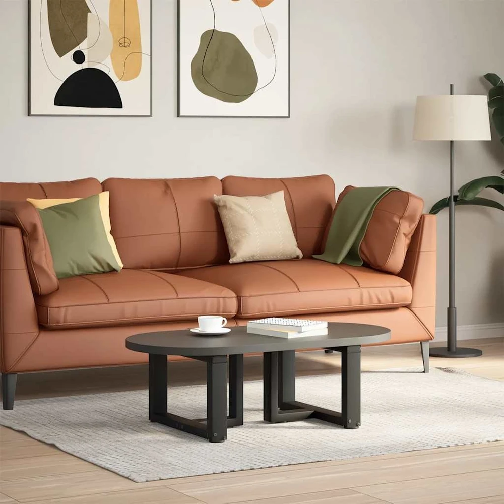 Kavos staliuko kojelės, 2 vnt., juodos, 40x25x(30-31) cm, plienas, T formos