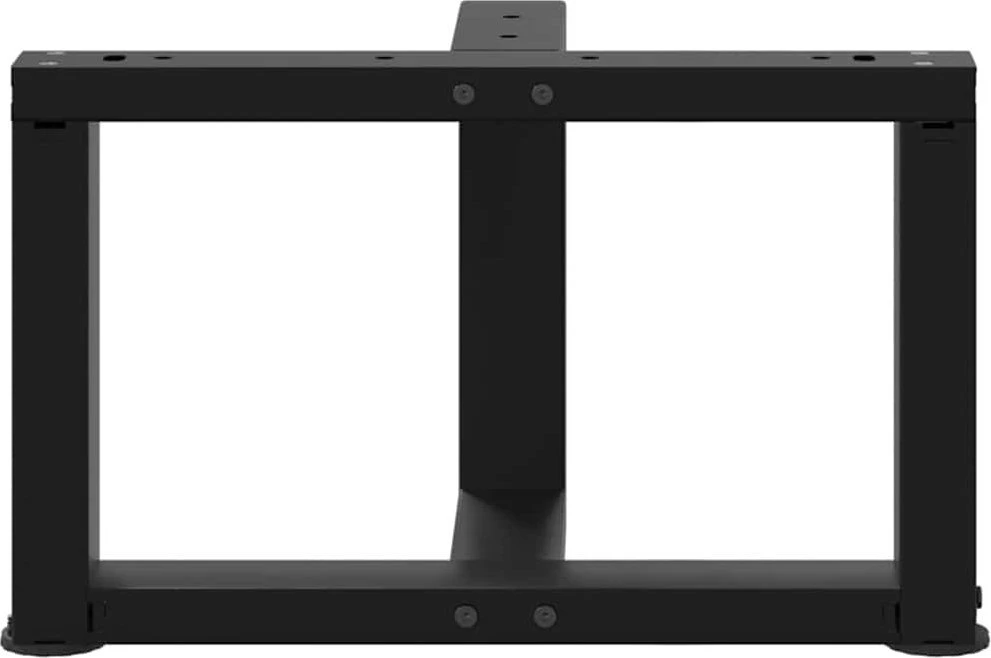Kavos staliuko kojelės, 2 vnt., juodos, 40x25x(30-31) cm, plienas, T formos