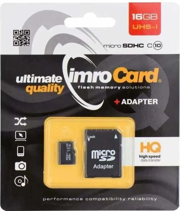 IMRO atminties kortelė Micro SD 16GB 100MB/s Class 10 UHS I