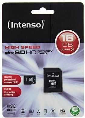 Atminties kortelė INTENSO 3413470 Intenso micro SD 16GB SDHC card class 10