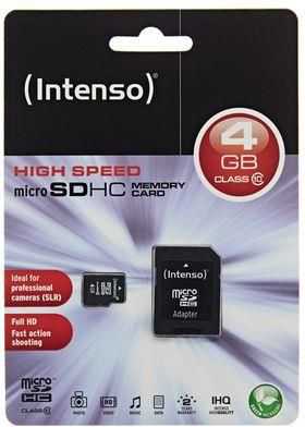 Atminties kortelė INTENSO 3413450 Intenso micro SD 4GB SDHC card class 10