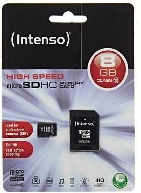 Atminties kortelė Karta Intenso Micro SDHC 8 GB Class 10 (3413460)
