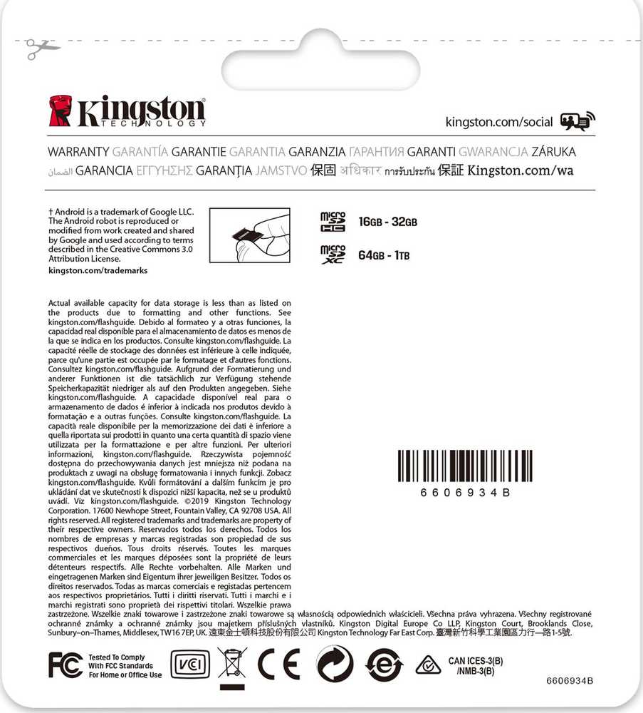 Atminties kortelė Kingston Canvas Select Plus MicroSDXC, 64 GB