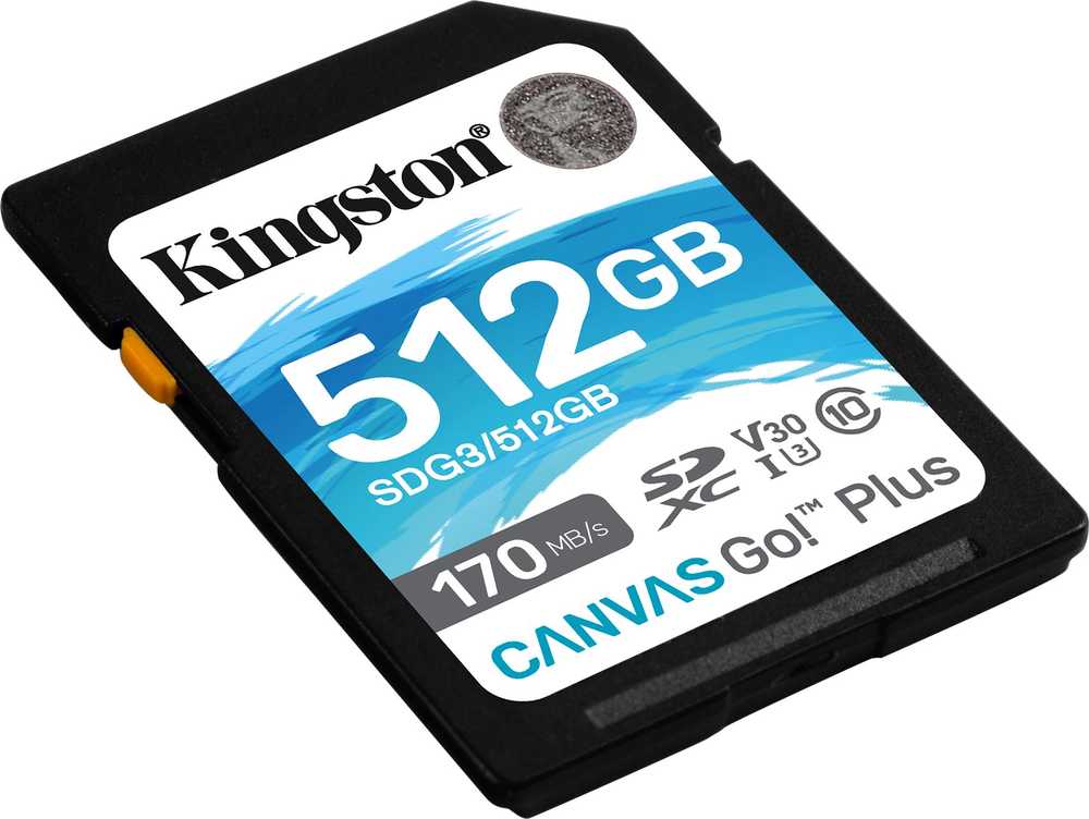 Atminties kortelė Kingston SDXC Canvas Go Plus 512GB 170R C10 UHS-I U3 V30