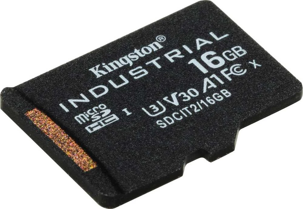 Atminties kortelė Kingston | UHS-I | 16 GB | Micro SDHC/SDXC Industrial Card | Flash atminties klasė Class 10, UHS-I, U3, V30, A1 | SD Adapteris