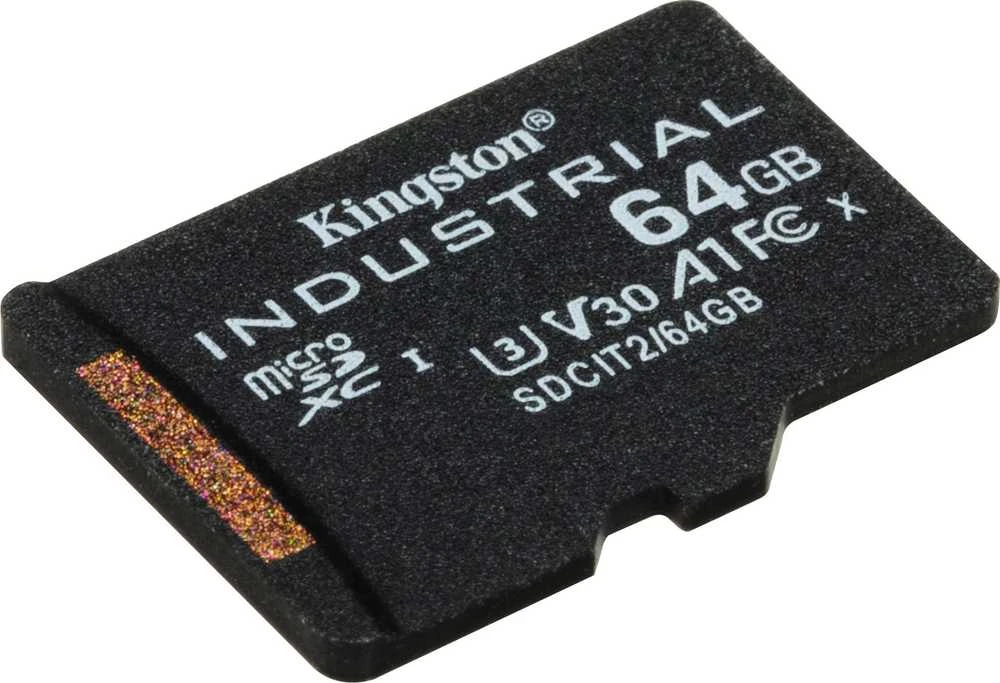 Atminties kortelė Kingston | UHS-I | 64 GB | Micro SDHC/SDXC Industrial Card | Flash atminties klasė Class 10, UHS-I, U3, V30, A1 | SD Adapteris