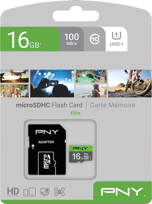 Atminties kortelė Tab PNY Elite Micro SDHC 16 GB klasė 10 UHL- / U1 A1 V10 (P- SD16GU1100EL- GE)