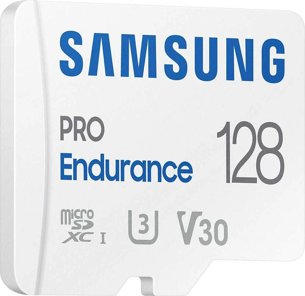 Atminties kortelė Samsung PRO Endurance microSD 128 GB, Baltos spalvos