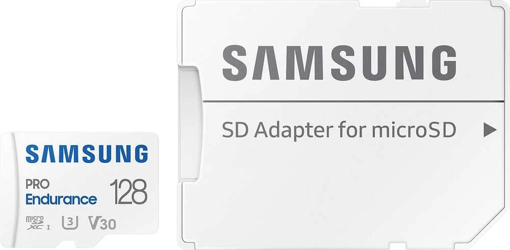 Atminties kortelė Samsung PRO Endurance microSD 128 GB, Baltos spalvos
