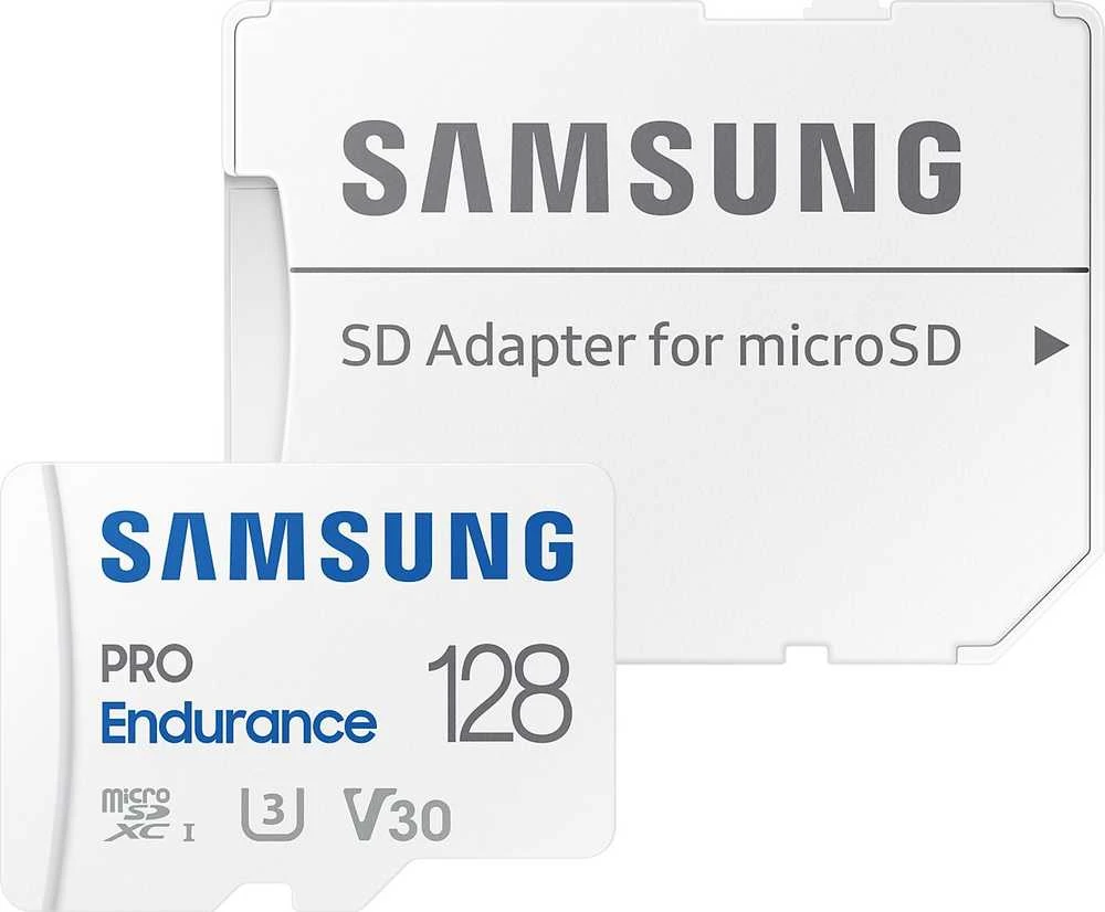 Atminties kortelė Samsung PRO Endurance microSD 128 GB, Baltos spalvos