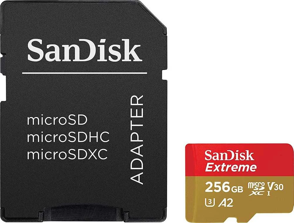 Atminties kortelė SanDisk 256GB Extreme microSDXC + adapteris, 190MB/s