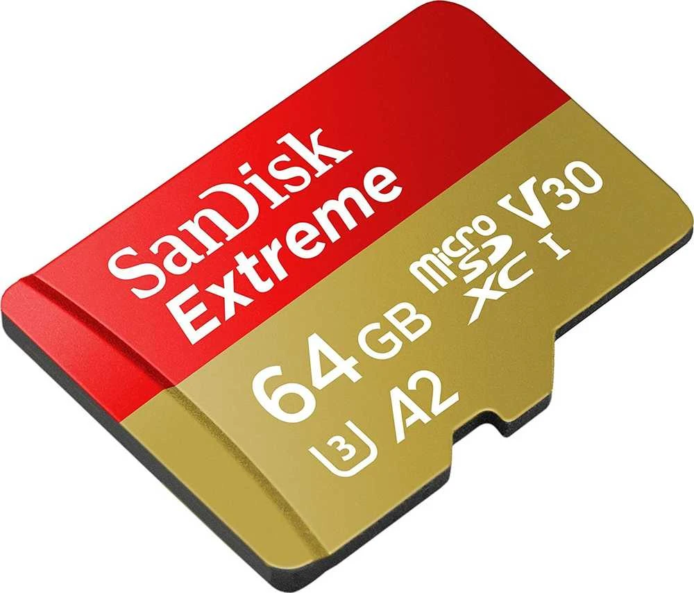 Atminties kortelė SanDisk microSDXC Extreme 64GB 170/80 MB/s A2 C10 V30 UHS-I U3