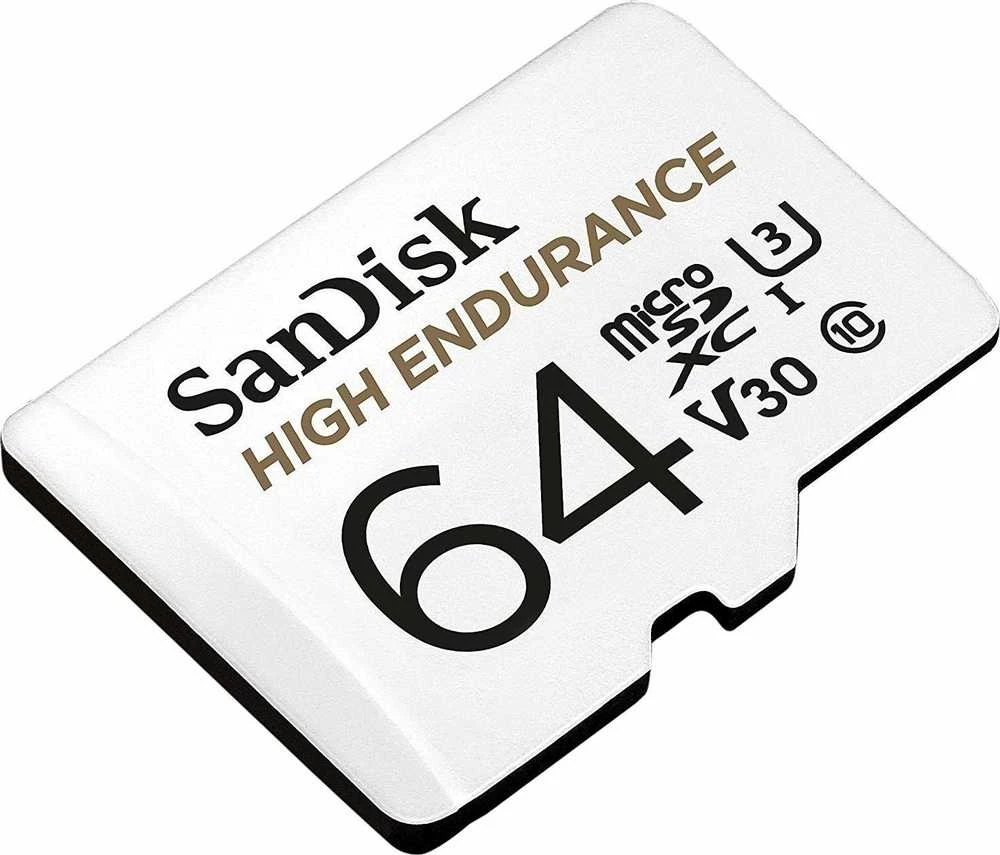 Atminties kortelė SanDisk High Endurance microSDXC 64GB V30 + adapteris