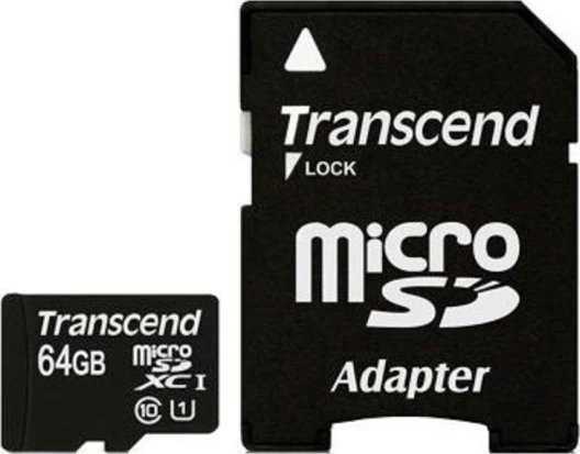 Atminties kortelė Transcend Micro SDXC 64GB Class 10 300x + SD adapteriai