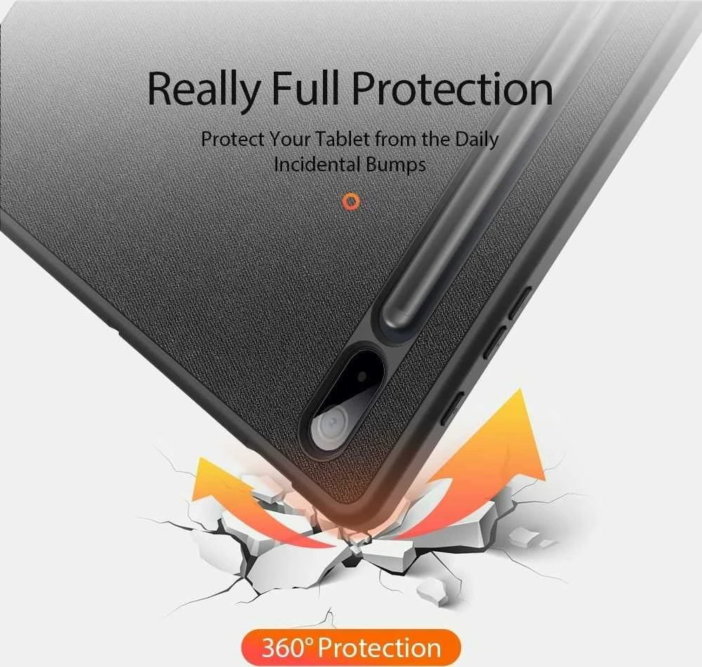 Dėklas Dux Ducis Domo Samsung X800/X806 Tab S8 Plus/T730/T736B Tab S7 FE 2021/T970/T976B Tab S7 Plus 12.4 juodas