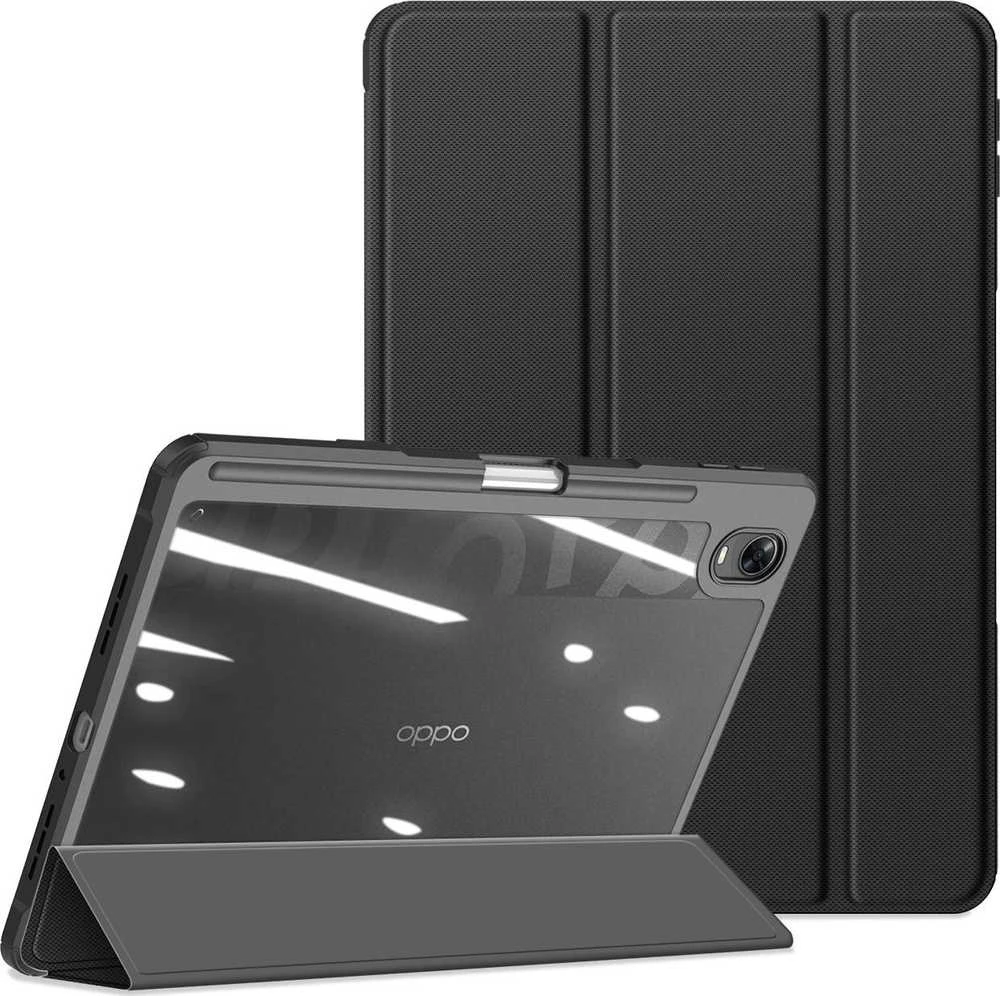 Dux Ducis Toby Armored Flip Smart Oppo Pad with Stylus Holder dėklas planšetiniam kompiuteriui juodos spalvos