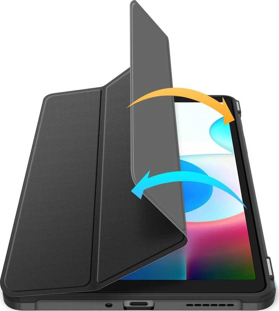 Dux Ducis Toby Armored Flip Smart dėklas planšetiniam kompiuteriui Realme Pad Mini juodos spalvos