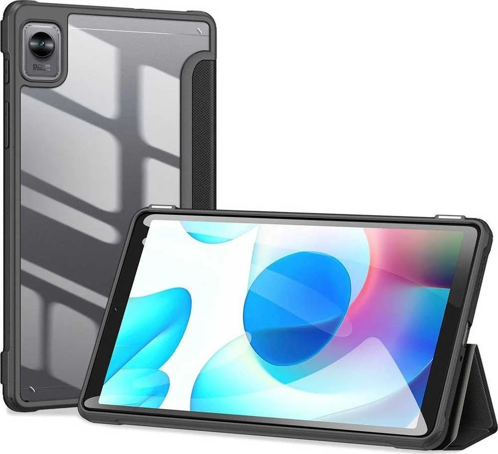 Dux Ducis Toby Armored Flip Smart dėklas planšetiniam kompiuteriui Realme Pad Mini juodos spalvos