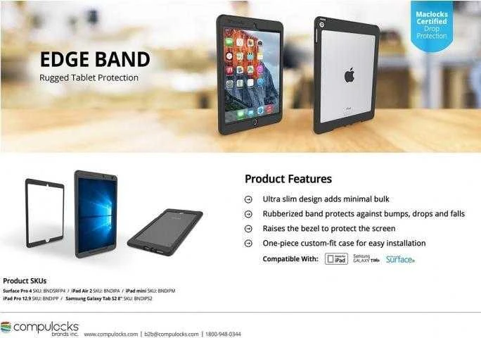Compulocks Dėklas na tablet Maclocks iPad 10.2'' / iPad Air 10.5'' Rugged Edge Band