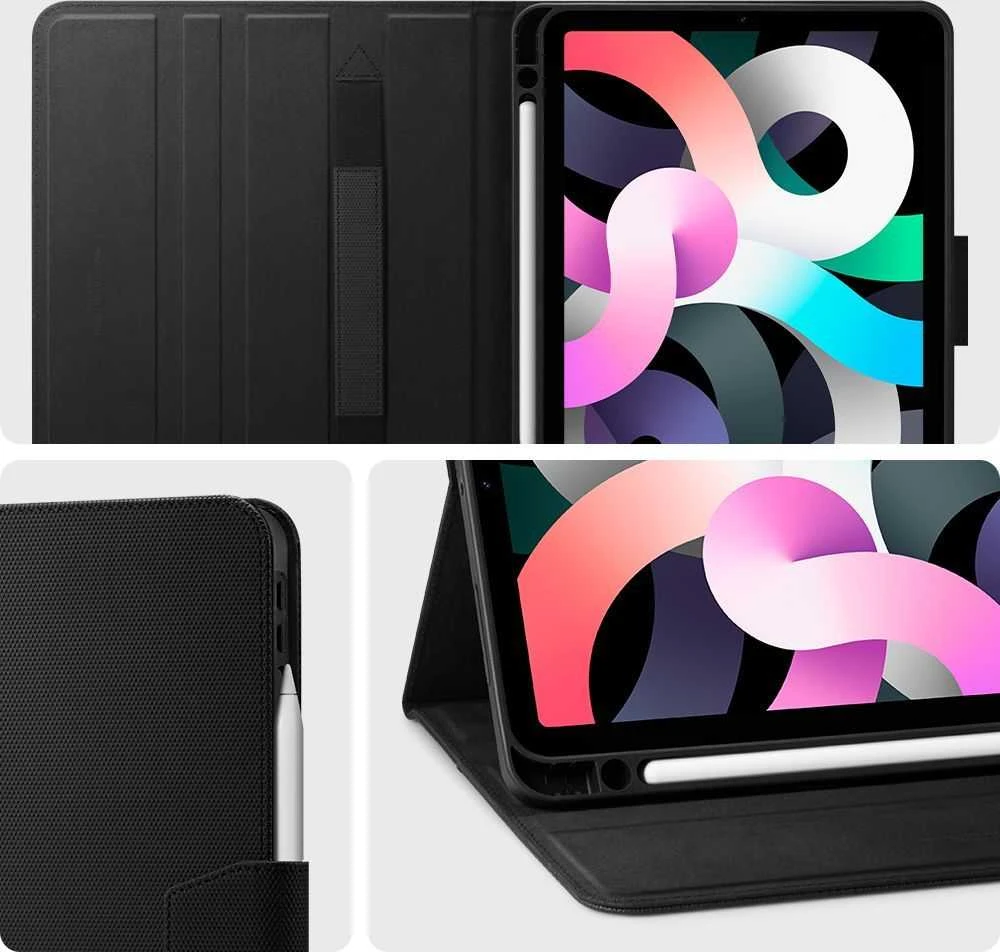 Spigen Liquid Air Folio, juodas - iPad Air 10.9" (2022/2020)/11" 2024/2025
