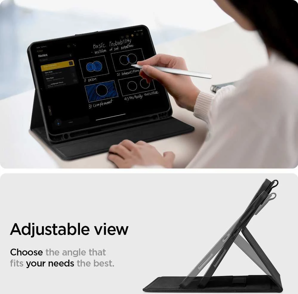Spigen Liquid Air Folio, juodas - iPad Air 10.9" (2022/2020)/11" 2024/2025