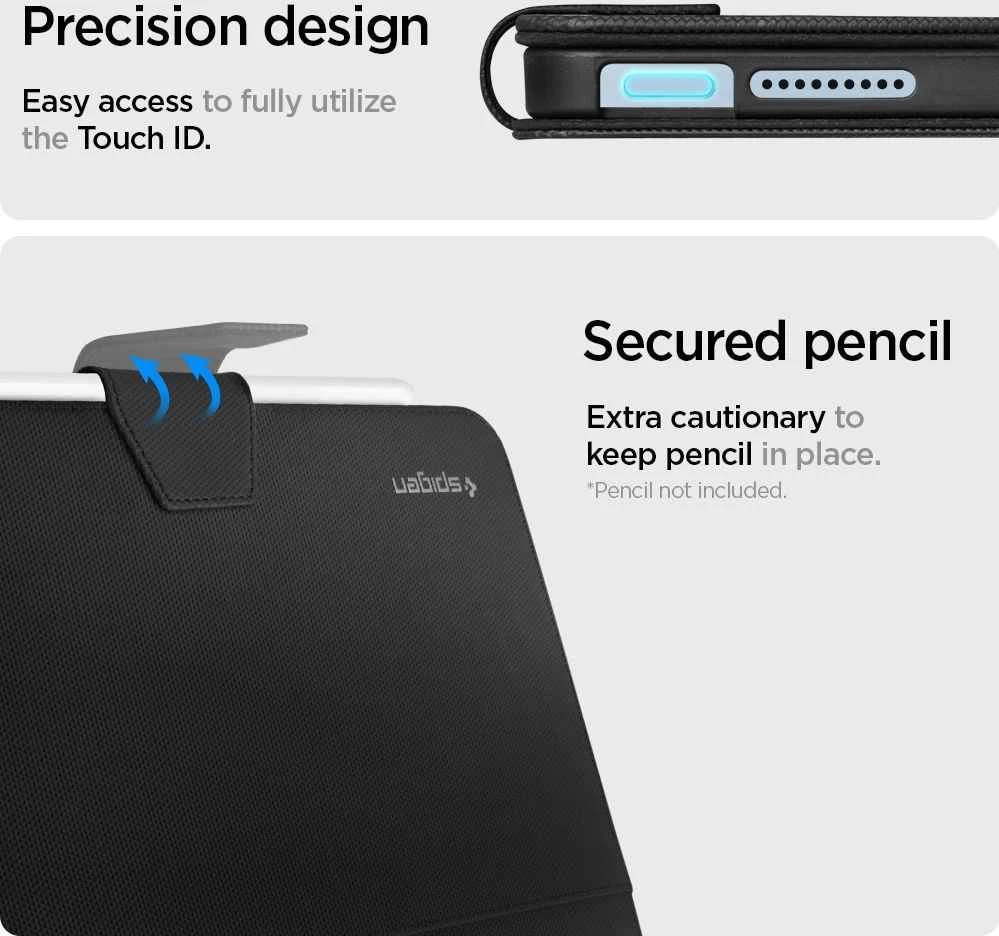 Spigen Liquid Air Folio, juodas - iPad Air 10.9" (2022/2020)/11" 2024/2025