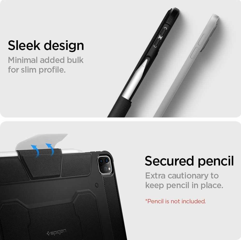 Spigen Rugged Armor Pro, juodos spalvos – Apple iPad Pro 12.9″ (2022/2021)