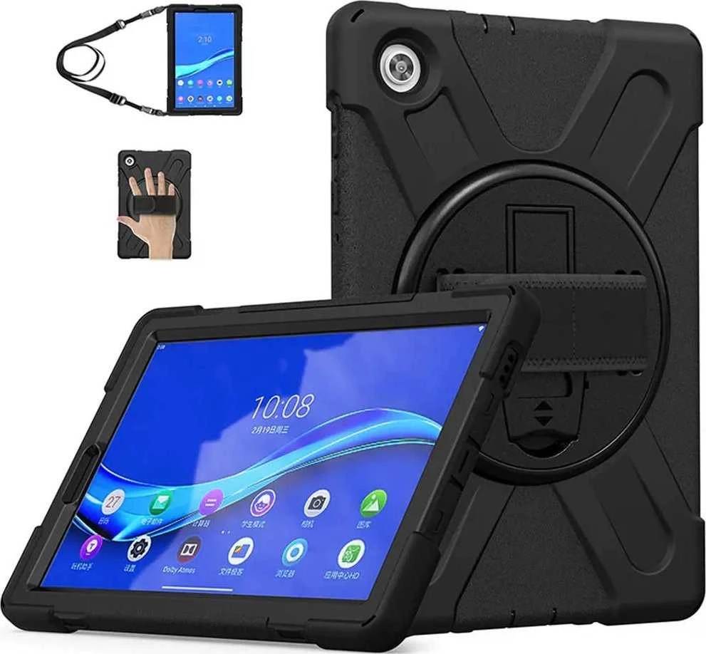 Strado Planšetė Case Armor Dėklas su dirželio laikikliu, skirtas Lenovo Tab M10 TB-X306X / X306F (juodas) Universalus