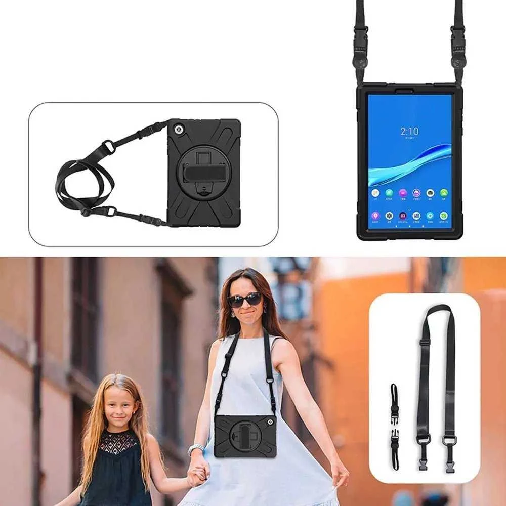 Strado Planšetė Case Armor Dėklas su dirželio laikikliu, skirtas Lenovo Tab M10 TB-X306X / X306F (juodas) Universalus