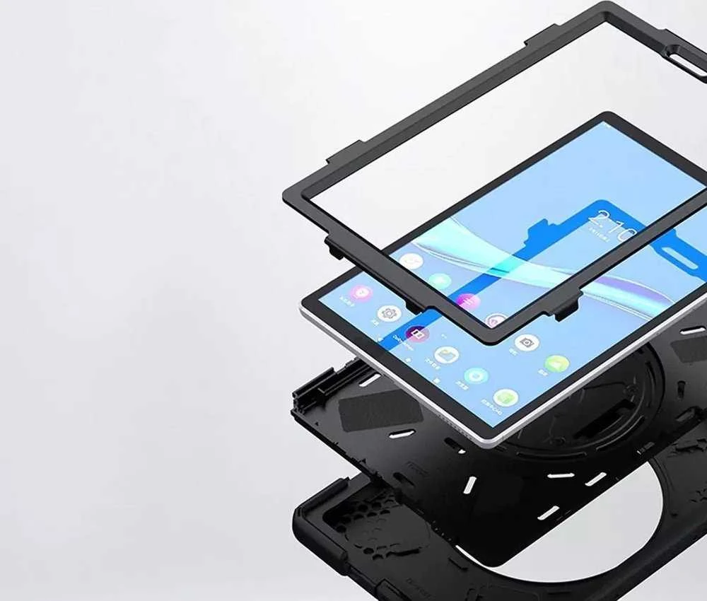Strado Planšetė Case Armor Dėklas su dirželio laikikliu, skirtas Lenovo Tab M10 TB-X306X / X306F (juodas) Universalus