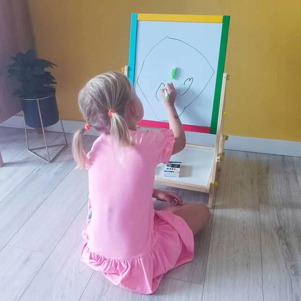 Dvipusė medinė piešimo lenta Kruzzel
